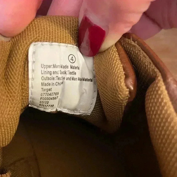 Cat & Jack Kid’s 4 Cognac Brown Florian Lace Up Side Zip Shoes - Picture 4 of 8